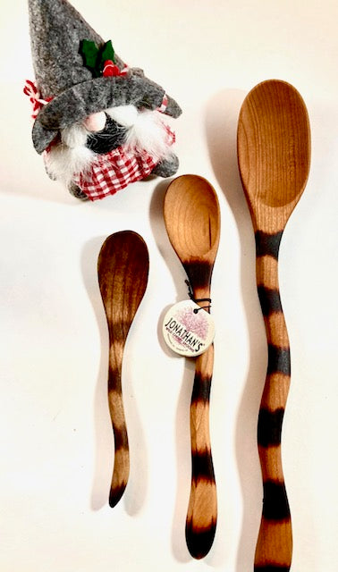 Dinner fork and spoon sets Hand Carved Cute Cat _MS – Wooden Islands